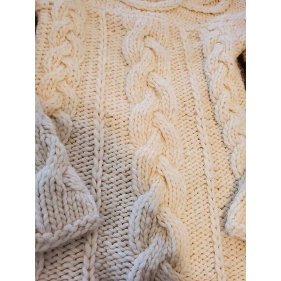 Flavio Castellani Cableknit Alpaca wool blend heavy sweater Medium Made in Italy - Picture 3 of 7